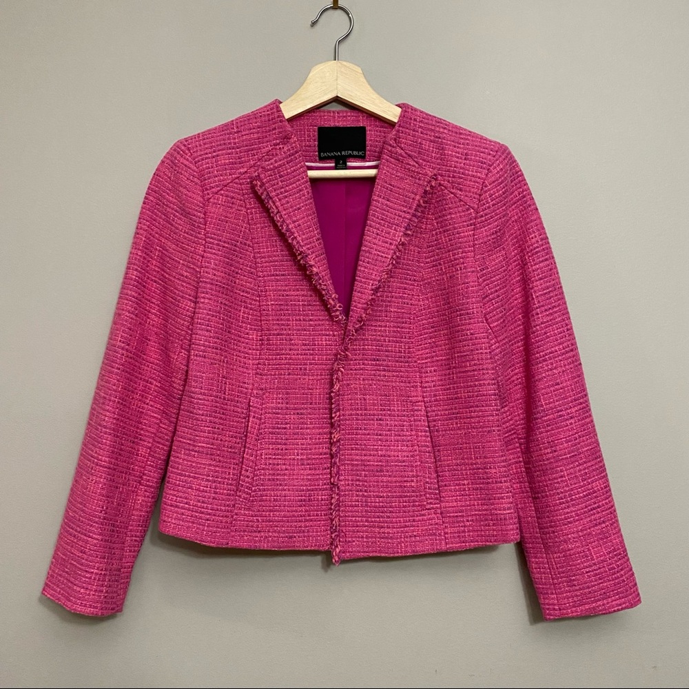 Banana Republic Pink Tweed Blazer